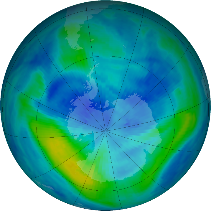 Antarctic ozone map for 26 March 2000